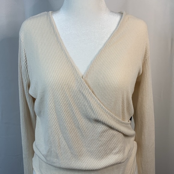 Express Cream Knit Sweater Bodysuit- NWT - Picture 2 of 14